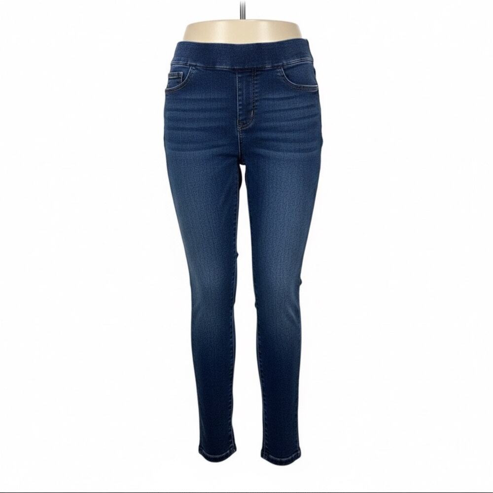 Nine West Size 8 Stretchy Pull-On Elastic Waist Skinny Jeans Indigo